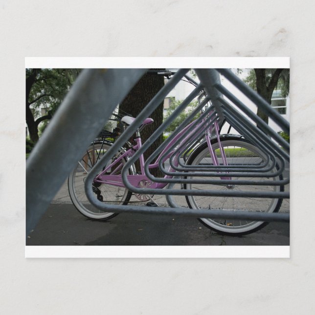 Postal bicicleta rosa (Anverso)