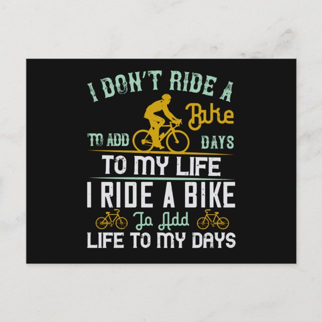 Postal Bicicleta - Una bicicleta le da vida a mis días (Anverso)