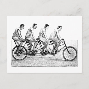 Postal Bicicleta Vintage - Ciclismo en bicicleta