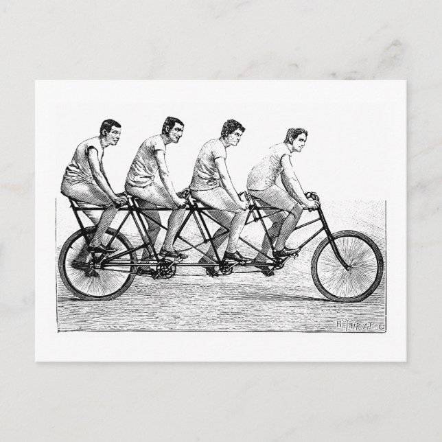 Postal Bicicleta Vintage - Ciclismo en bicicleta (Anverso)