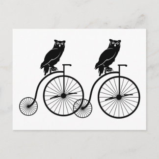 Postal Bicicleta vintage de Owl Riding