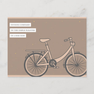Postal Bicicleta Vintage Marrón Sencilla
