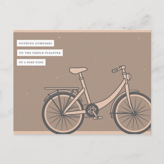 Postal Bicicleta Vintage Marrón Sencilla (Anverso)