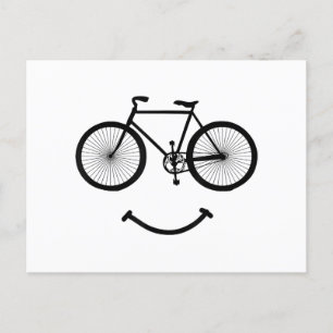 Postal Bicicleta y sonrisa camiseta ciclismo Tee Shirt Bl