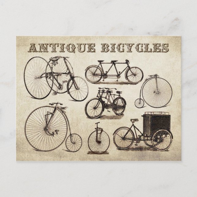 Postal Bicicletas antiguas (Velocipedes) (Anverso)
