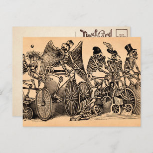 Postal Bicicletas De Calaveras Postcard