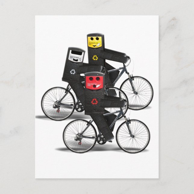 Postal Bicicletas de reciclaje de ciclismo (Anverso)