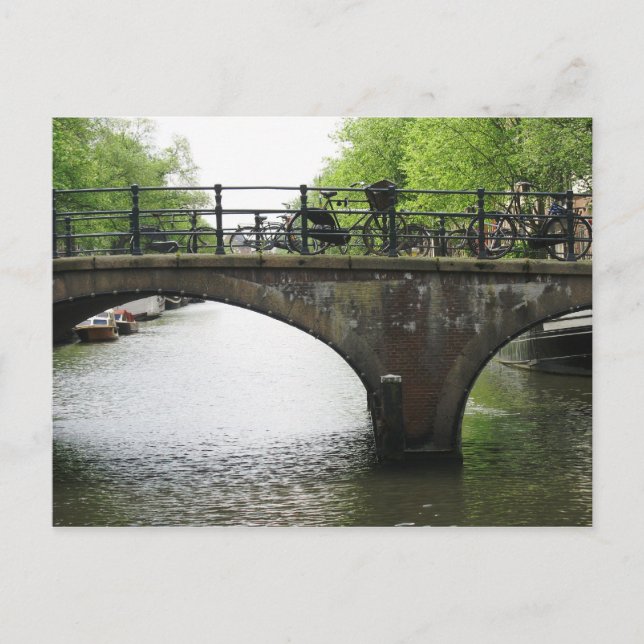 Postal Bicicletas en Amsterdam Bridge PostCard (Anverso)