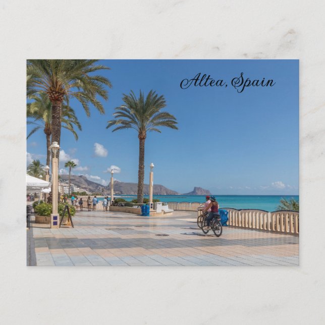 Postal Bicicletas en el paseo marítimo (Anverso)