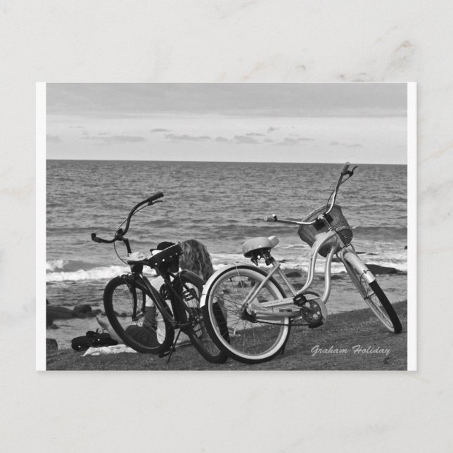 Postal Bicicletas junto al mar (Anverso)