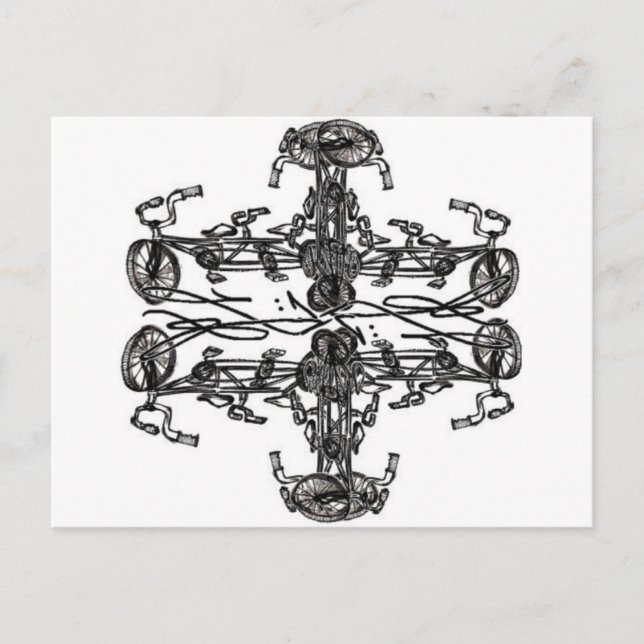 Postal Bicicletas Kaleidescopic con Levi G. signature (Anverso)