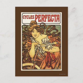 Postal Bicicletas Perfecta con poste publicitario femenin