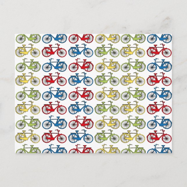 Postal Bicicletas Retro Coloridas (Anverso)