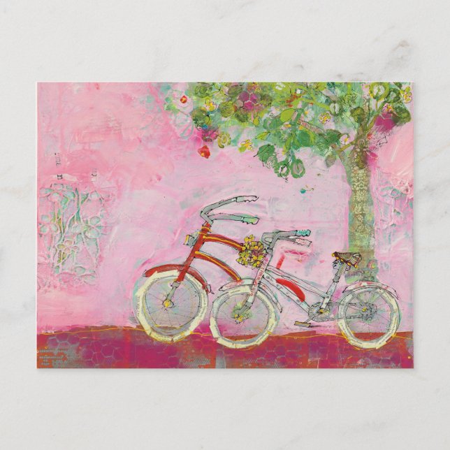 Postal Bicicletas rosadas (Anverso)