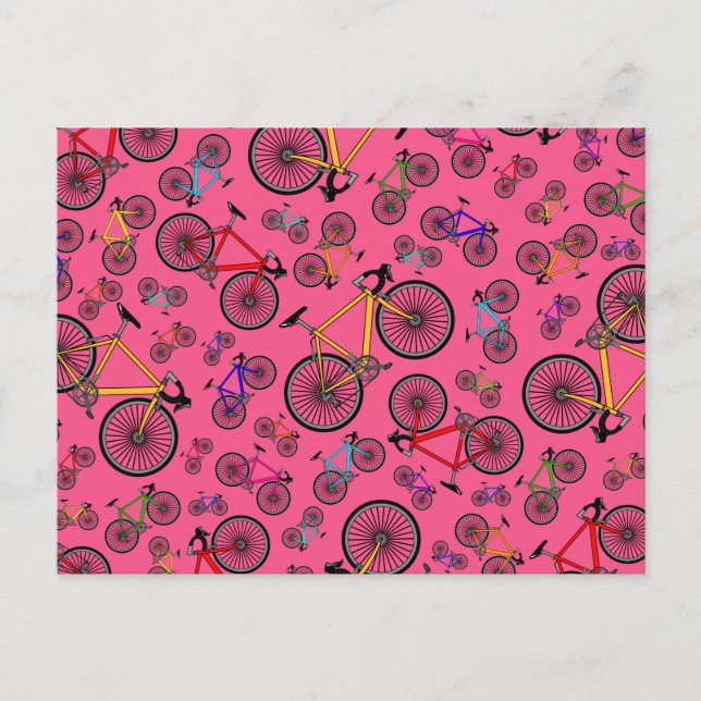 Postal Bicicletas rosas (Anverso)