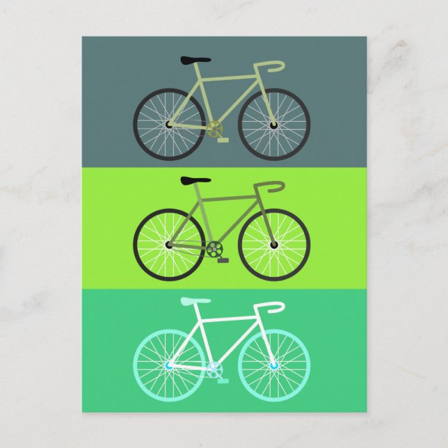 Postal Bicicletas - Verde (Anverso)