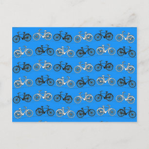 Postal Bicicletas Verde azuladas turquesa azul cosecha Gu