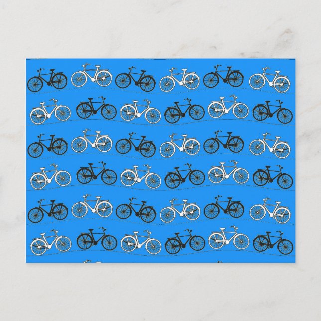 Postal Bicicletas Verde azuladas turquesa azul cosecha Gu (Anverso)