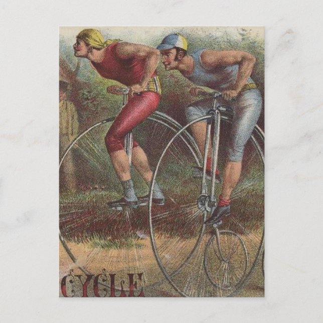 Postal Bicicletas Victorianas de Ruedas Altas (Anverso)