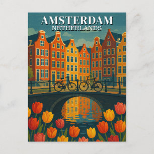 Postal Bicicletas Vintage Amsterdam en Puente Flores