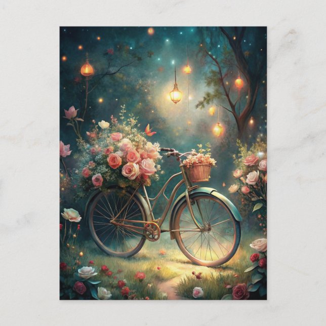 Postal Bicycle and Flowers (Anverso)
