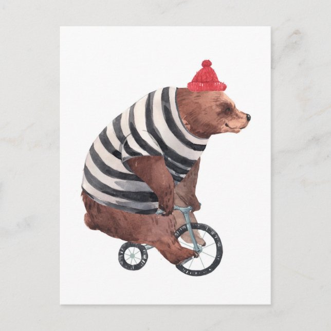 Postal Bicycle Fun Bear (Anverso)