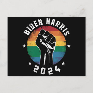 Postal Biden Harris 2024 LGBT Arcoíris Orgullo Gay Elecci