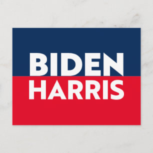 Postal "Biden Harris" blanco rojo azul