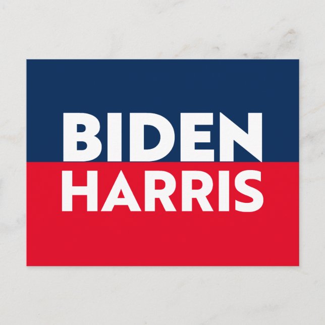 Postal "Biden Harris" blanco rojo azul (Anverso)