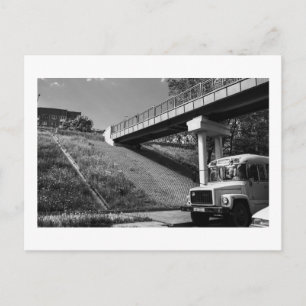 Postal Bielorrusia Grodno antiguo bus retro soviético