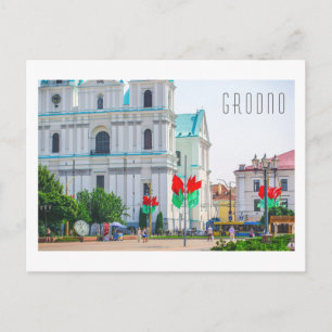 Postal Bielorrusia Grodno Old City Architecture People