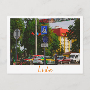 Postal Bielorrusia Lida Cityscape City Street Architectur