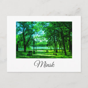 Postal Bielorrusia Minsk Park Life Cityscape Post