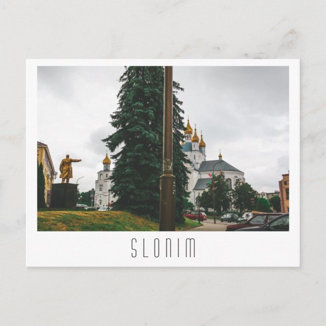 Postal Bielorrusia Slonim City View Architecture Lenin (Anverso)