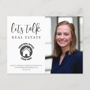 Postal Bienes de fotos de información de contacto blanco