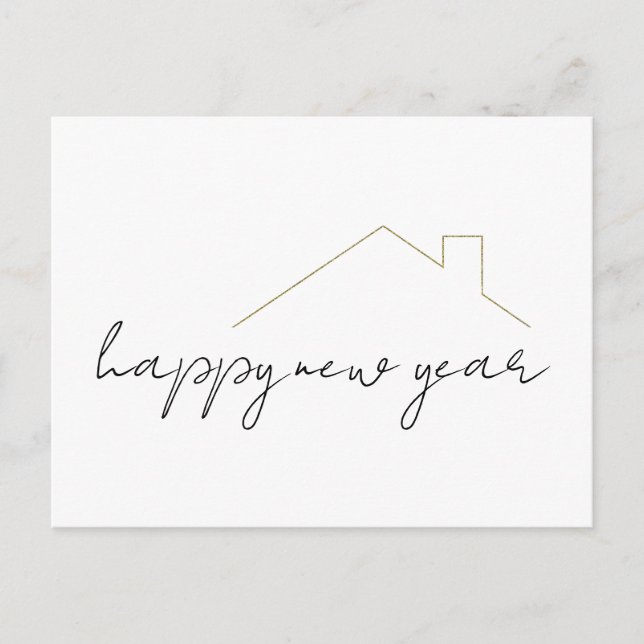 Postal Bienes inmuebles de Año Nuevo Feliz (Anverso)