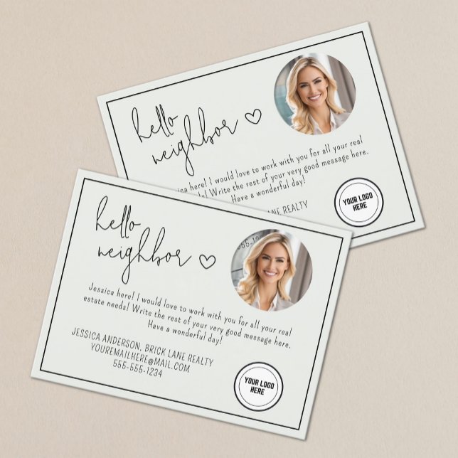 Postal Bienes Raíces Profesionales (Hello Neighbor Real Estate Postcard)