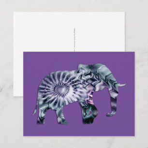 Postal Bienestar animal - Elephant Silhouette Fractal 2