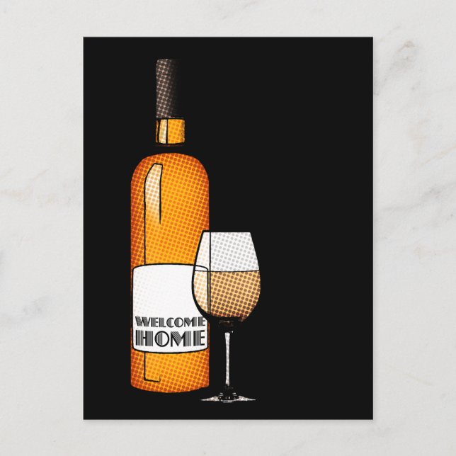 Postal bienvenida a casa champagne (Anverso)