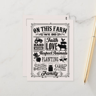 Postal Bienvenida a Cute Farmhouse agregar mensaje de bie