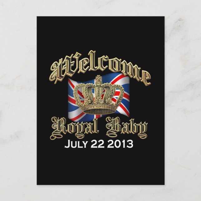 Postal Bienvenida a Royal Baby Keepsake (Anverso)