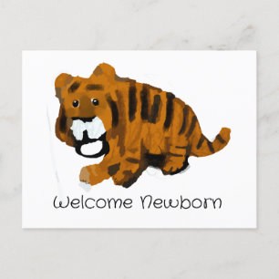 Postal Bienvenida a Tigre Recién Nacido
