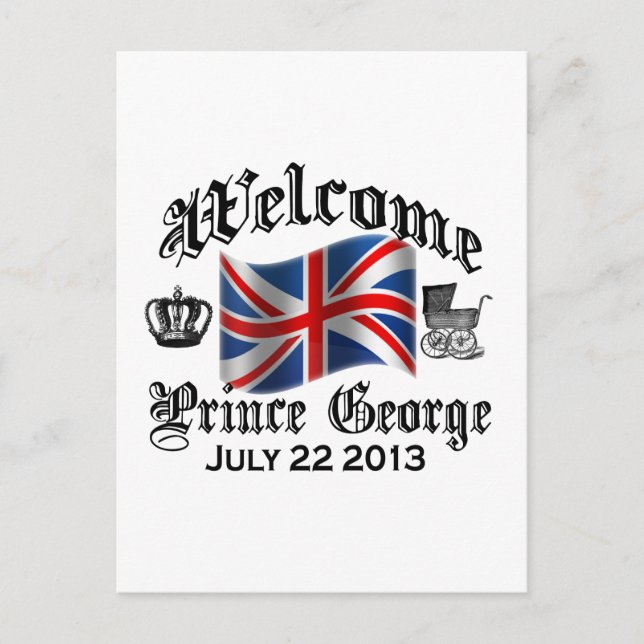 Postal Bienvenida al Príncipe George 22 de julio (Anverso)