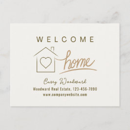 Postal Bienvenida Casa Inmobiliaria Simple Limpio Minimal