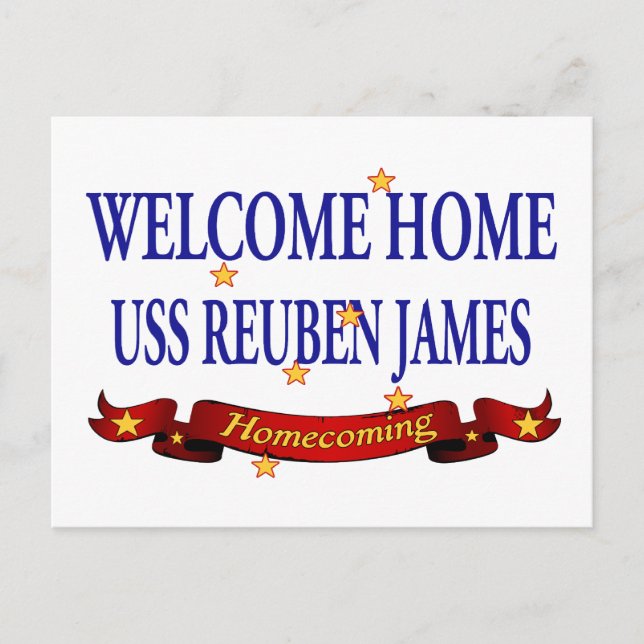 Postal Bienvenida Casa USS Reuben James (Anverso)