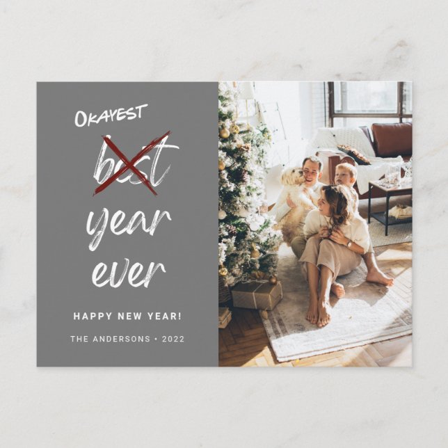 Postal Bienvenida de Año Nuevo de la Familia de Fotografí (Anverso)