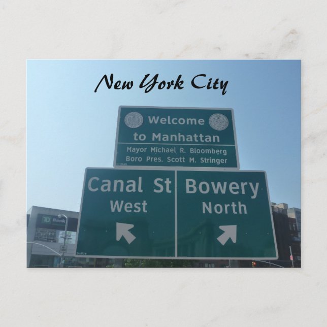 Postal bienvenida de manhattan (Anverso)