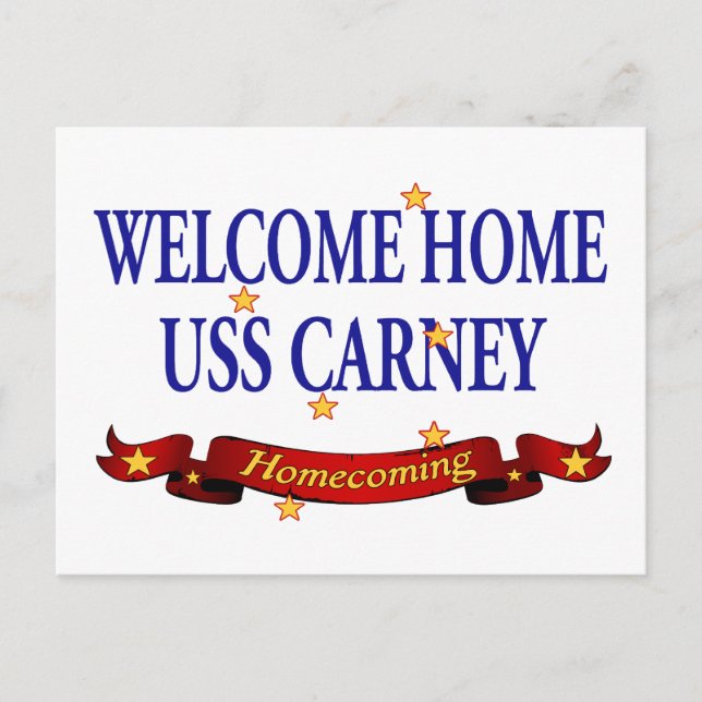 Postal Bienvenida Hogar USS Carney (Anverso)