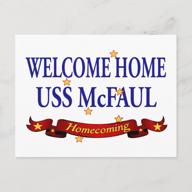Postal Bienvenida Hogar USS McFaul (Anverso)