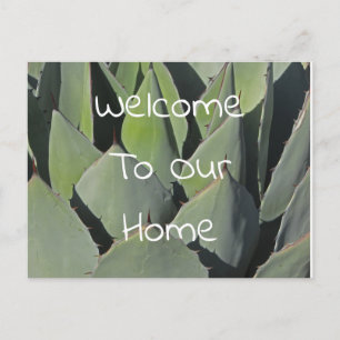 Postal Bienvenida Invitado Green Agave Leaves Photo South